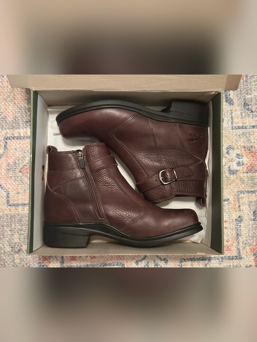 Dansko Women’s Ankle Boots - Burgundy Leather with Buckle Size US 10 EU 40